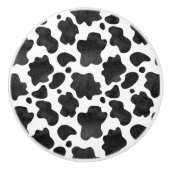 Koe spikkelpatroon zwart-wit afdrukken keramische knop (Voorkant)