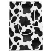 Koe spikkelpatroon zwart-wit afdrukken medium cadeauzakje (Achterkant)