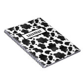 Koe spikkelpatroon zwart-wit afdrukken notitieboek (Rechterzijde)