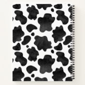Koe spikkelpatroon zwart-wit afdrukken notitieboek (Achterkant)