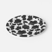 Koe spikkelpatroon zwart-wit afdrukken papieren bordje (Gekanteld)