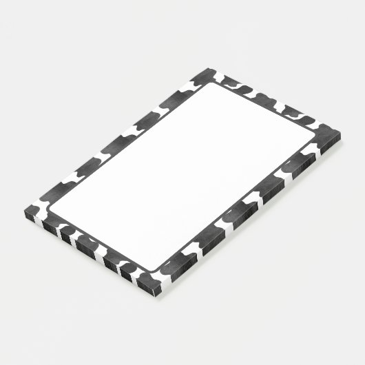 Koe spikkelpatroon zwart-wit afdrukken post-it® notes (Schuin)