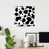 Koe spikkelpatroon zwart-wit afdrukken poster (Thuiskantoor)