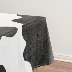 Koe spikkelpatroon zwart-wit afdrukken tafelkleed