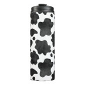 Koe spikkelpatroon zwart-wit afdrukken thermosbeker (Voorkant)