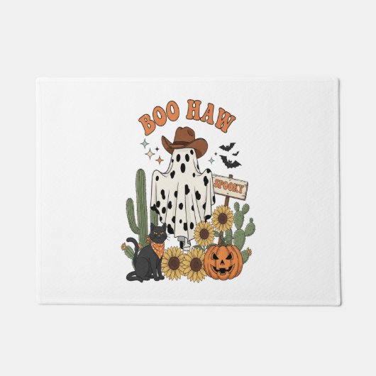 Koe Spot Ghost Western-Funny Halloween Deurmat (Voorkant)