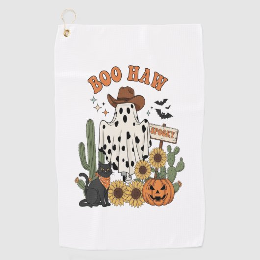 Koe Spot Ghost Western-Funny Halloween Golfhanddoek (Voorkant)