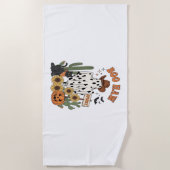 Koe Spot Ghost Western-Funny Halloween Strandlaken (Voorkant)