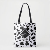 Koe Spot Patroon - Monogram Tote Bag (Voorkant)