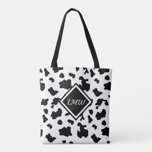 Koe Spot Patroon - Monogram Tote Bag (Achterkant)