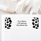 Koe spots patroon adreslabel | Dierenprint Etiket (Insitu)