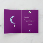 Koe springen over de maan aangepaste Paarse soberh Kaart (Binnen)