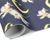 Koe springmaan waterverf schilderij kunst cadeaupapier (Rol Hoek)