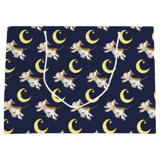 Koe springmaan waterverf schilderij kunst groot cadeauzakje (Voorkant)