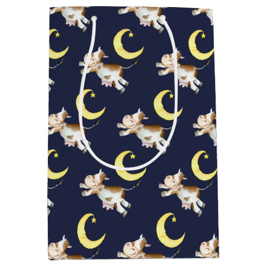 Koe springmaan waterverf schilderij kunst medium cadeauzakje (Voorkant)