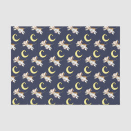 Koe springmaan waterverf schilderij kunst tissuepapier