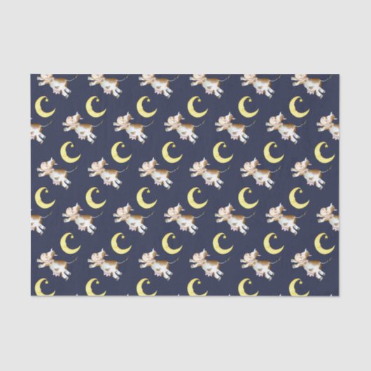 Koe springmaan waterverf schilderij kunst tissuepapier (Voorkant)