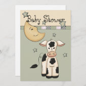 Koe sprong over de maan Baby Shower Invitations Kaart (Voorkant / Achterkant)