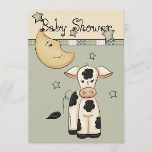Koe sprong over de maan Baby Shower Invitations Kaart