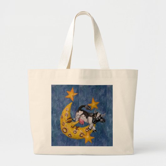 Koe sprong over de maan grote tote bag (Voorkant)