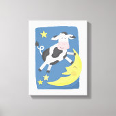 Koe sprong over de maan Kindercanvas kunst Canvas Afdruk (Voorkant)