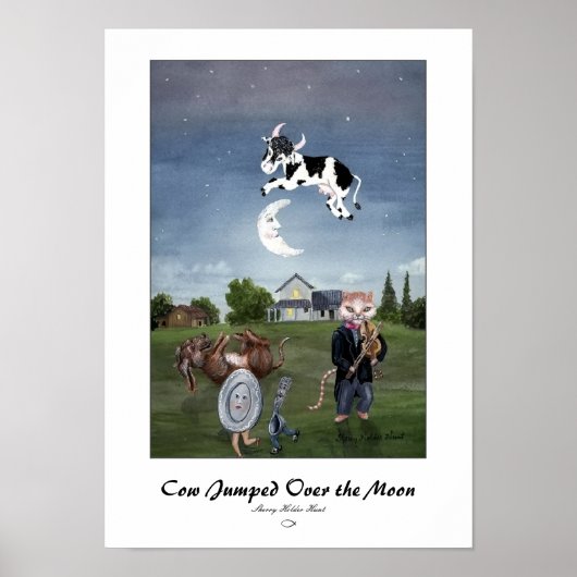 Koe Sprong Over De Maan Print (Voorkant)