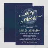 Koe sprong over de maanuitnodiging voor het Baby s Kaart (Voorkant / Achterkant)