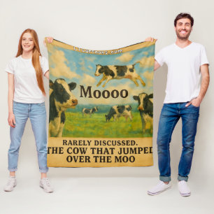 Koe Sprong Over de Moo – Whimsieke Boerderij Grap Fleece Deken