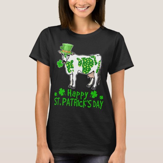 Koe St Patricks Day Shirt, Lucky Farmer Family T-shirt (Voorkant)