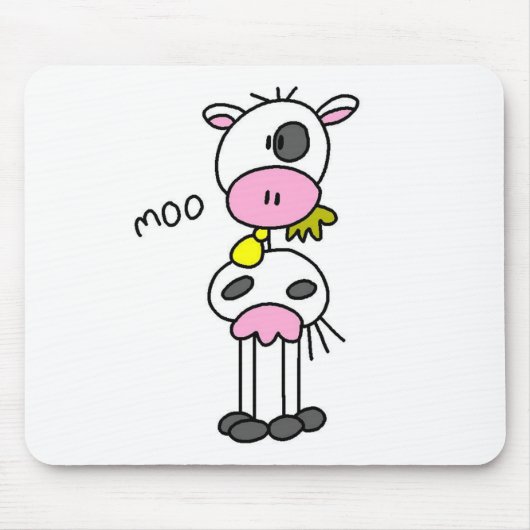 Koe Stick Figure Muismat (Voorkant)