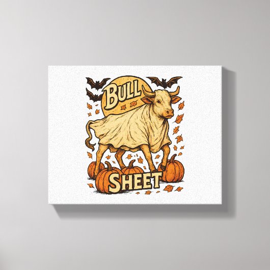 Koe Stier Blad Halloween Canvas Afdruk (Voorkant)