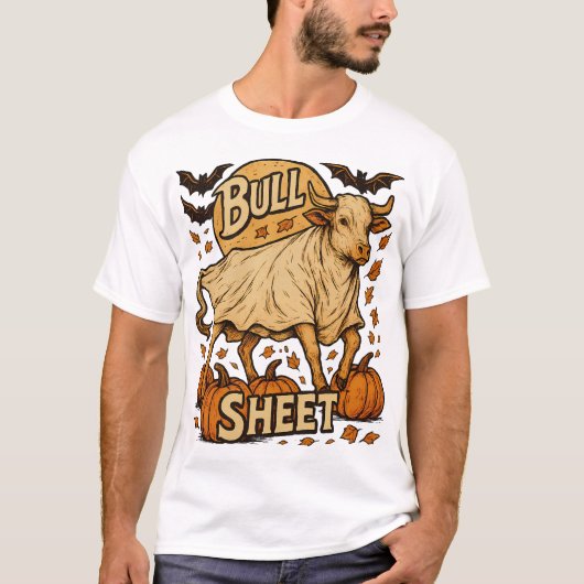Koe Stier Blad Halloween T-shirt (Voorkant)