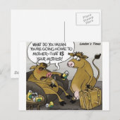 Koe Stier Echtscheiding Grappige Cartoon Cadeaus & Briefkaart (Voorkant / Achterkant)
