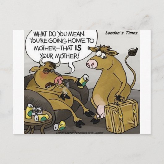 Koe Stier Echtscheiding Grappige Cartoon Cadeaus & Briefkaart (Voorkant)