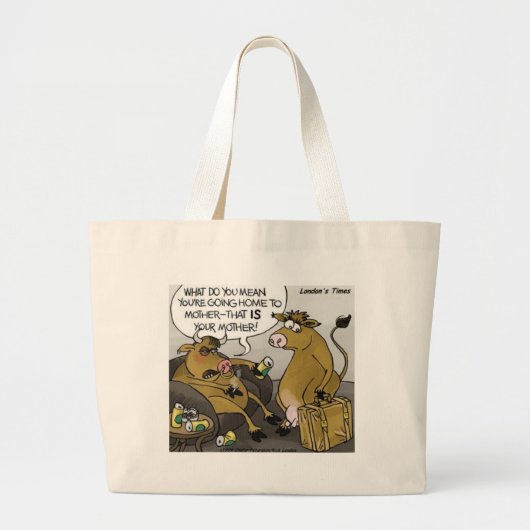 Koe Stier Echtscheiding Grappige Cartoon Cadeaus & Grote Tote Bag (Voorkant)