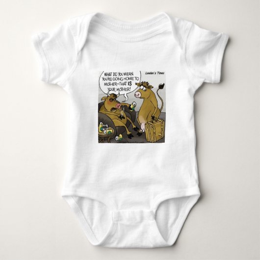 Koe Stier Echtscheiding Grappige Cartoon Cadeaus & Romper (Voorkant)