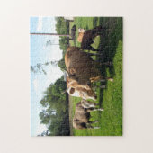 Koe stier en kalveren Boerderij puzzel (Verticaal)