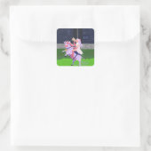 Koe-strijder Vierkante Sticker (Tas)