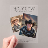 Koe studeerde hij af met Rustic Acrylic Announceme Acryl Uitnodigingen (Insitu (Draagbaar))