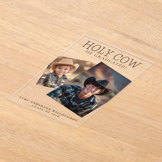 Koe studeerde hij af met Rustic Acrylic Announceme Acryl Uitnodigingen (Laagn)