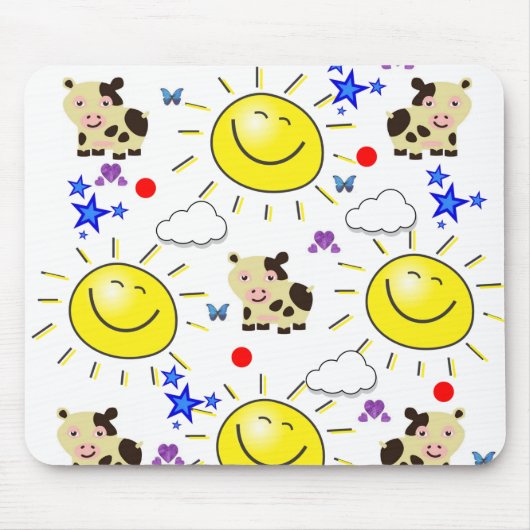 Koe Sun Clouds Muismat! Muismat (Voorkant)