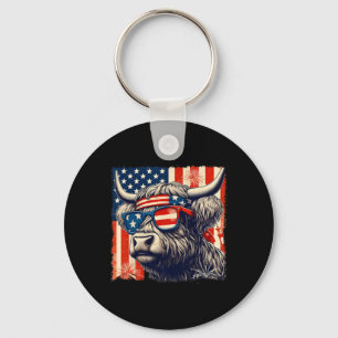 Koe Sungles Amerikaanse vlag 4 juli Boer Sleutelhanger