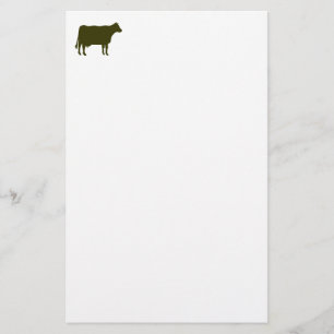 Koe Symbool - Murky Green op White Briefpapier
