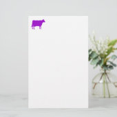 Koe symbool - Paars op wit Briefpapier (Staand voorkant)