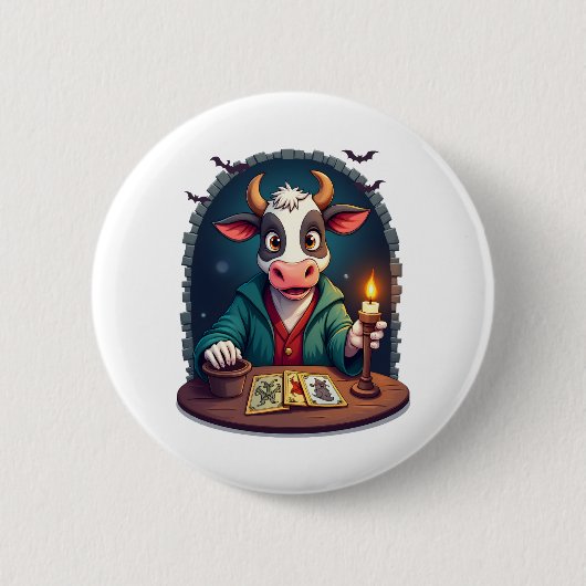 Koe Tarot van de Terreur Ronde Button 5,7 Cm (Voorkant)