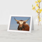 Koe Texas Longhorn Kaart (Gele Bloem)