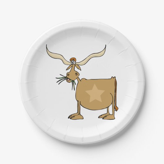 Koe Texas Longhorn Papieren Bordje (Voorkant)