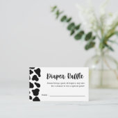 Koe Thema Baby shower Diaper Raffle Tickets Informatiekaartje (Staand voorkant)