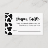 Koe Thema Baby shower Diaper Raffle Tickets Informatiekaartje (Voorkant)