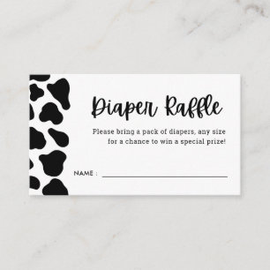 Koe Thema Baby shower Diaper Raffle Tickets Informatiekaartje